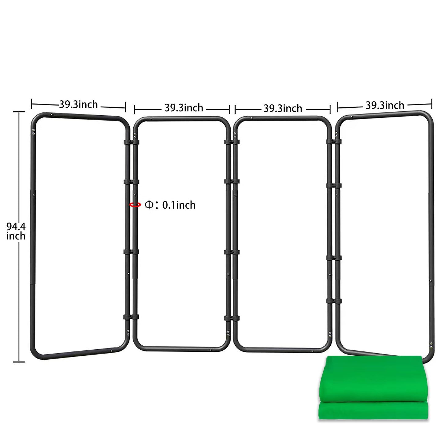 7.87ft x 13.12ft Large Green Collapsible Backdrop with Heavy Duty Backdrop Stand