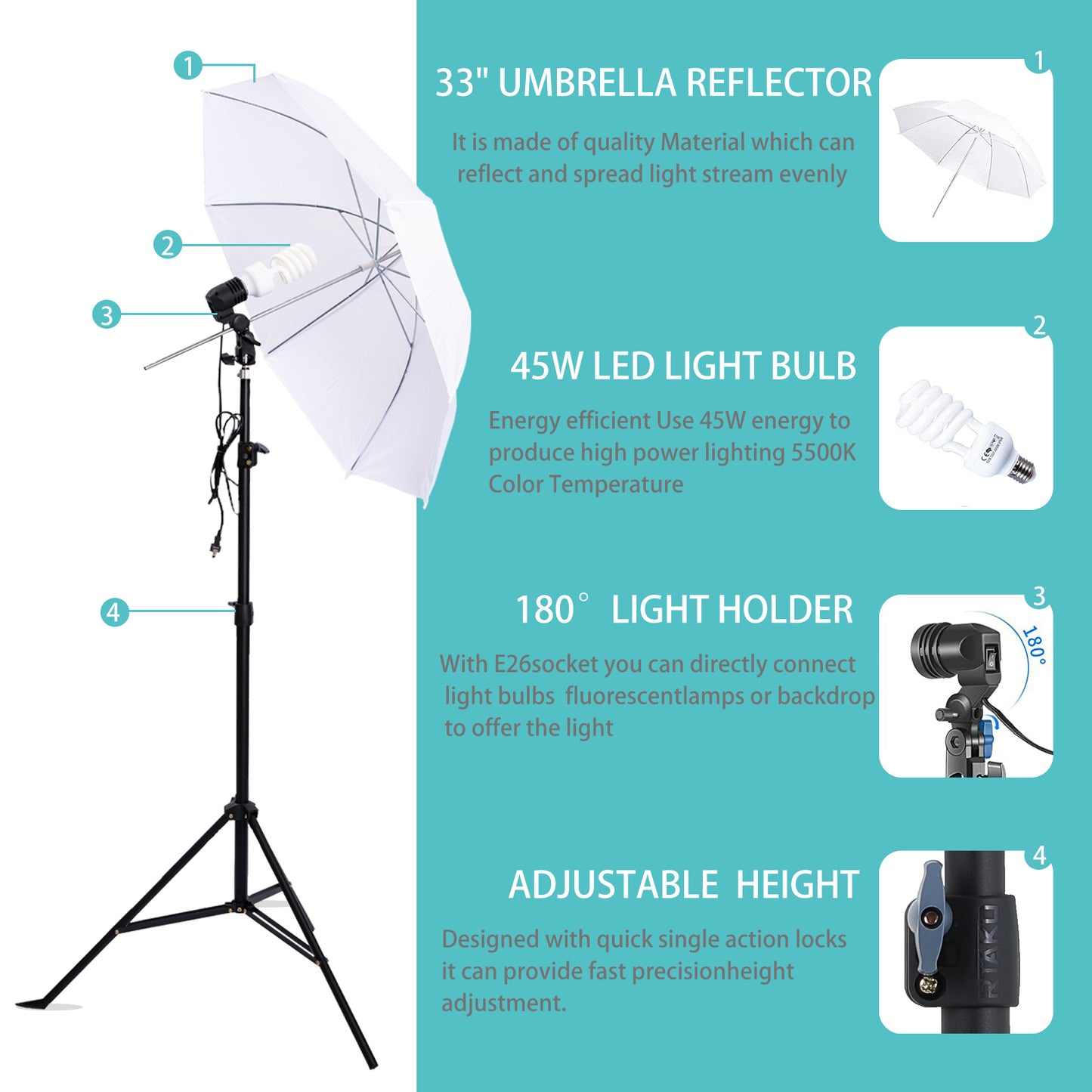 Photography Lighting Softboxes Kit with 8.5x10ft Backdrop Stands,5 Tripod Stands Lighting Soft Box with 3 ColorBackground Screen