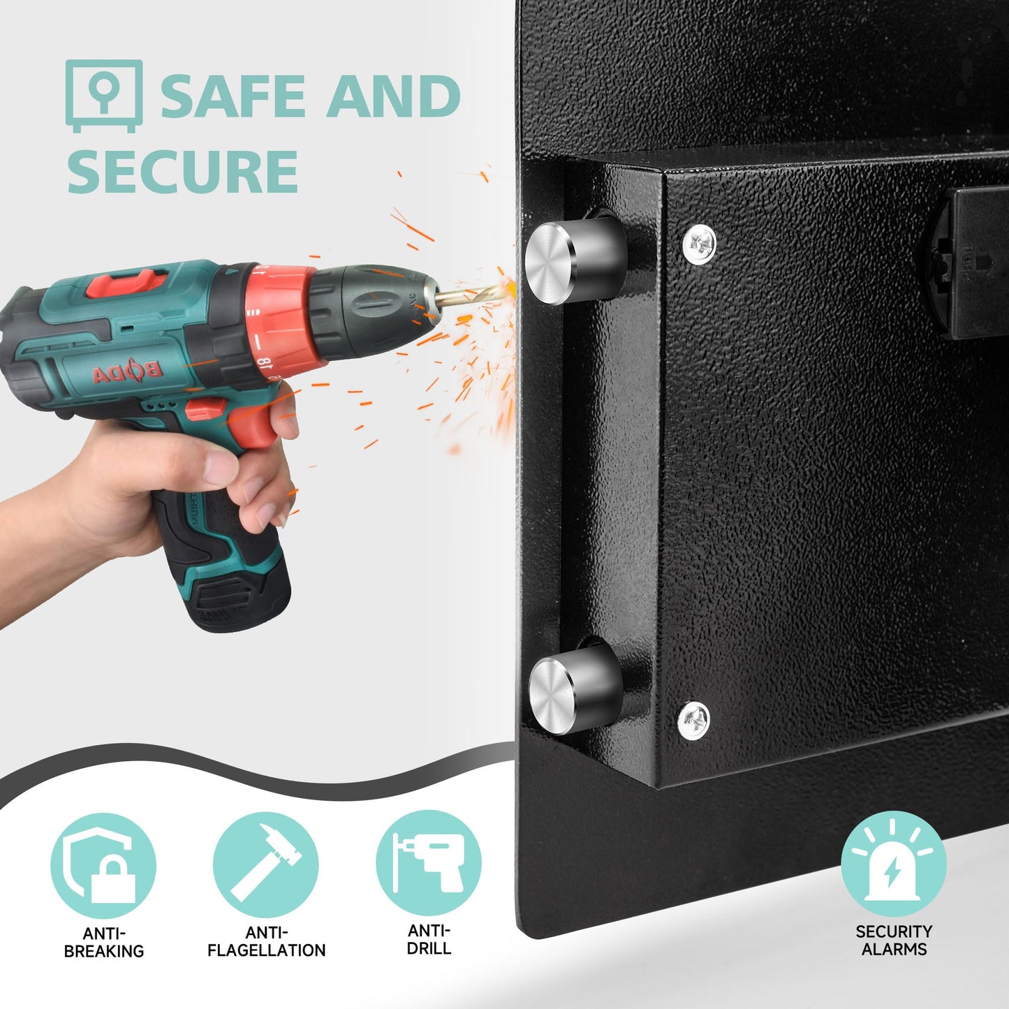 Safe Box with Biometric Fingerprint Touch Screen and Digital Virtual Password, 1.2 Cu ft Home Safe with Fireproof Document Bag for Home Closet Office Hotel Business